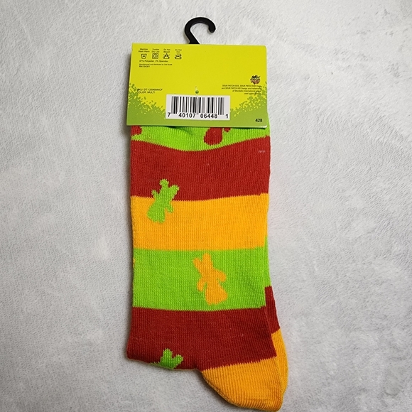 Sour Patch Kids Socks Multicolor Crew Fits Women's Shoe Size 7.5 - 13 NEW - Picture 2 of 6